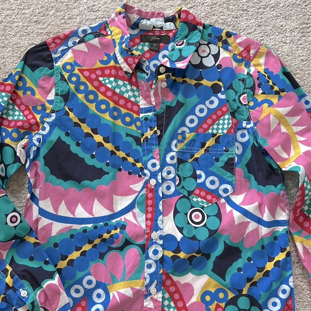 J. Crew Classic Fit Boy Shirt in Ratti Kaleidoscope Floral - Picture 3 of 7